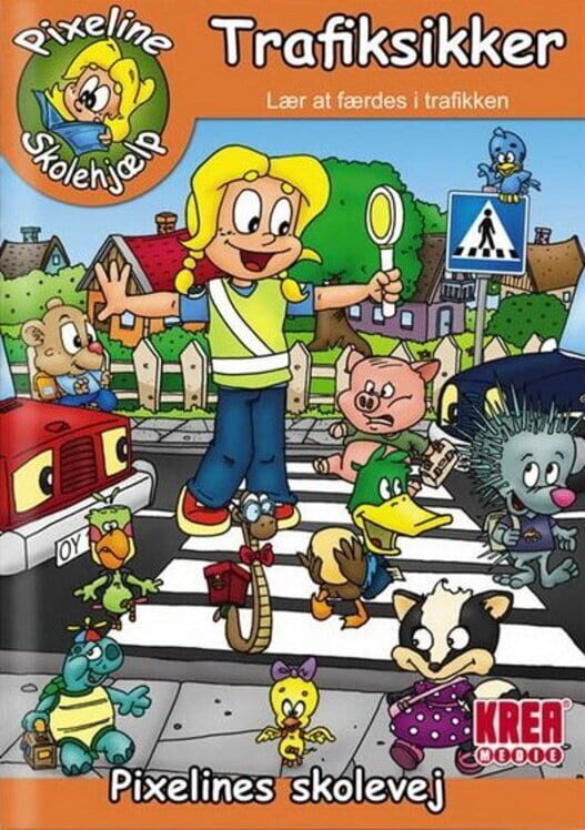 Pixeline Skolehjælp: Trafiksikker – Pixelines Skolevej poster