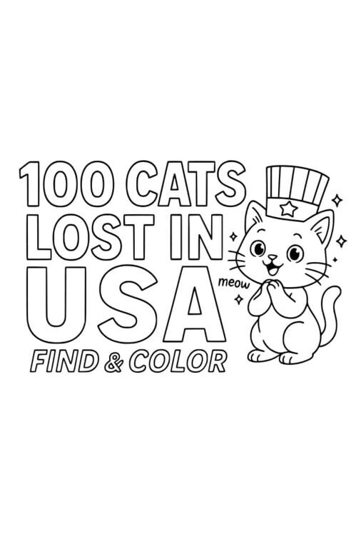 100 Cats Lost in Usa Find & Color