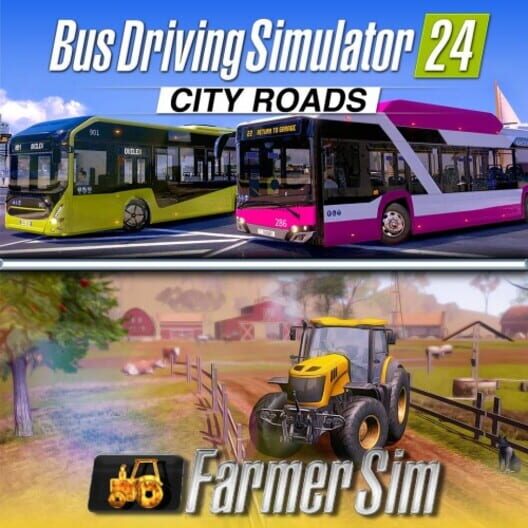 Capa de Bus Driving Simulator 24 City Roads & Farmer Simulator Bundle