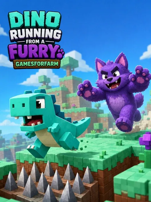 Dino Running from a Furry: Gamesforfarm