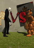 Slenderman vs. Freddy the Fazbear poster