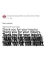 Thank You For Your Inquiry