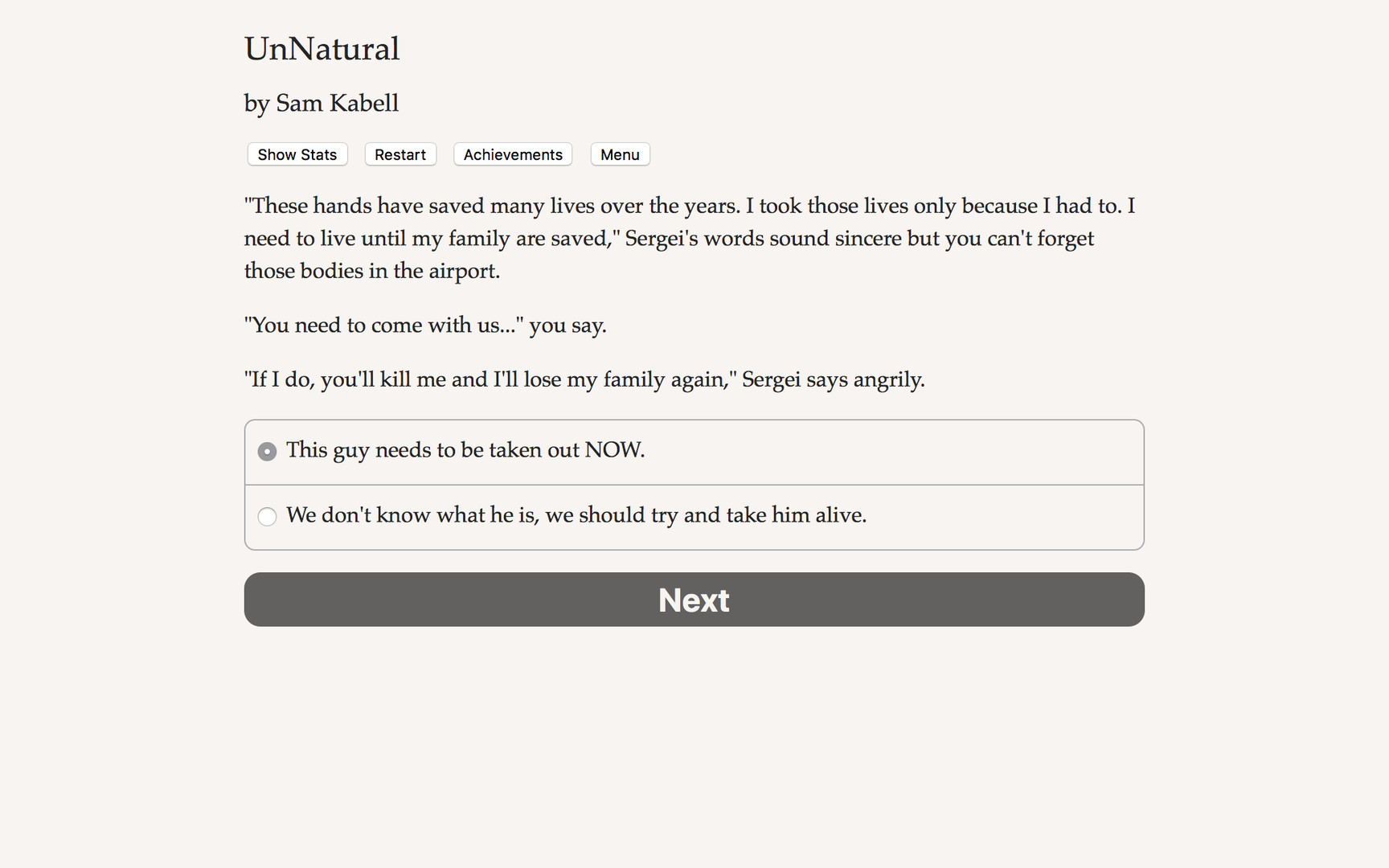 Unnatural - Screenshot 1