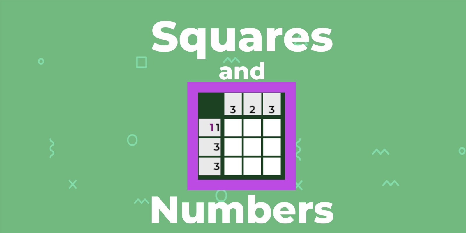 Game cover: Squares and Numbers