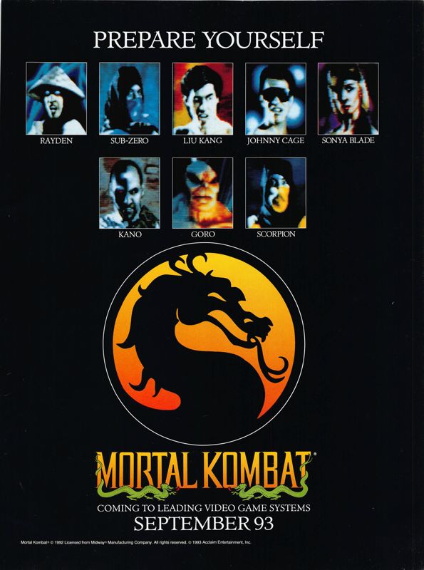 Mortal Kombat 1 (1992) - Kano Move List 