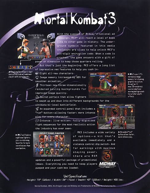 MKKomplete - Mortal Kombat 3 (1995) - Move List/Bios - Universal -  Arcade/Home