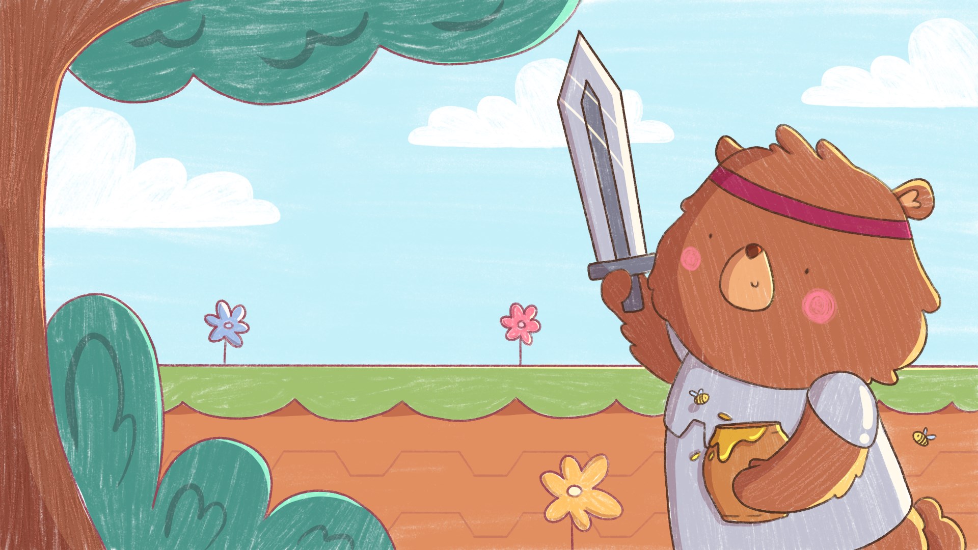 Game cover: Bear Knight Honey Quest