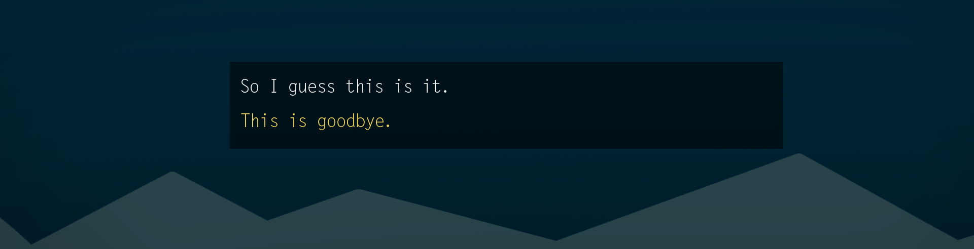 Game cover: A Long Goodbye