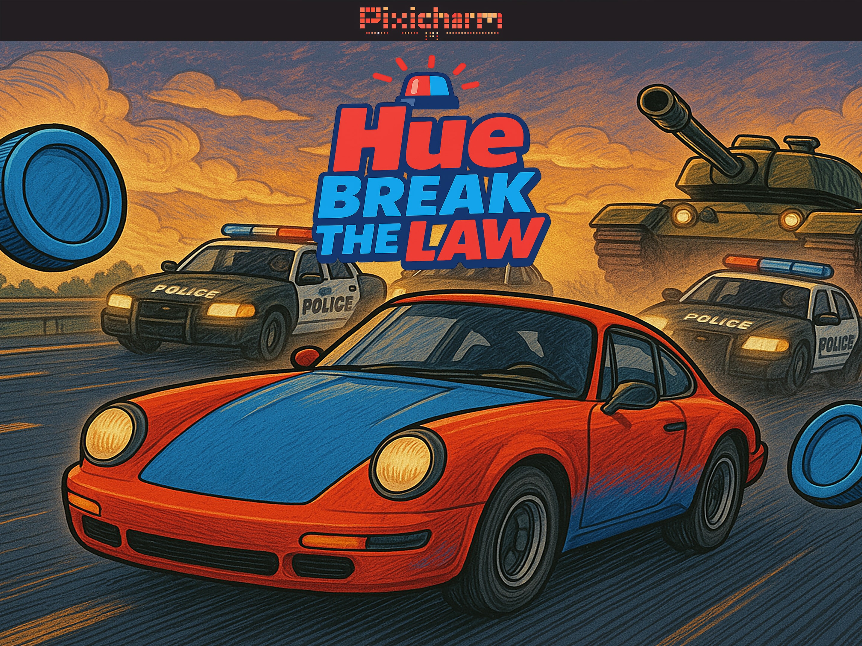 Game cover: Pixicharm: Hue Break the Law