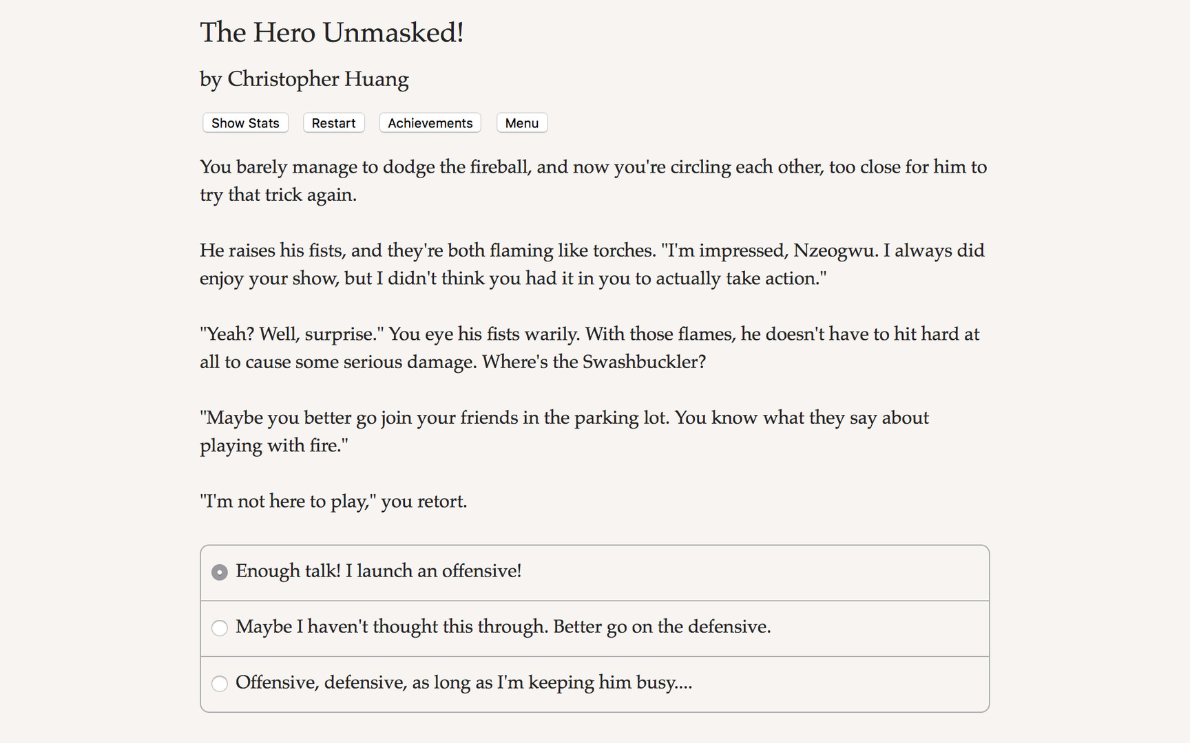 The Hero Unmasked! - Screenshot 1