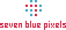 Seven Blue Pixels 标志