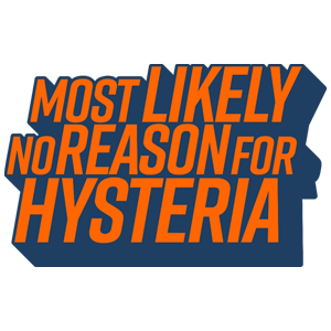 Most likely no reason for hysteria 标志
