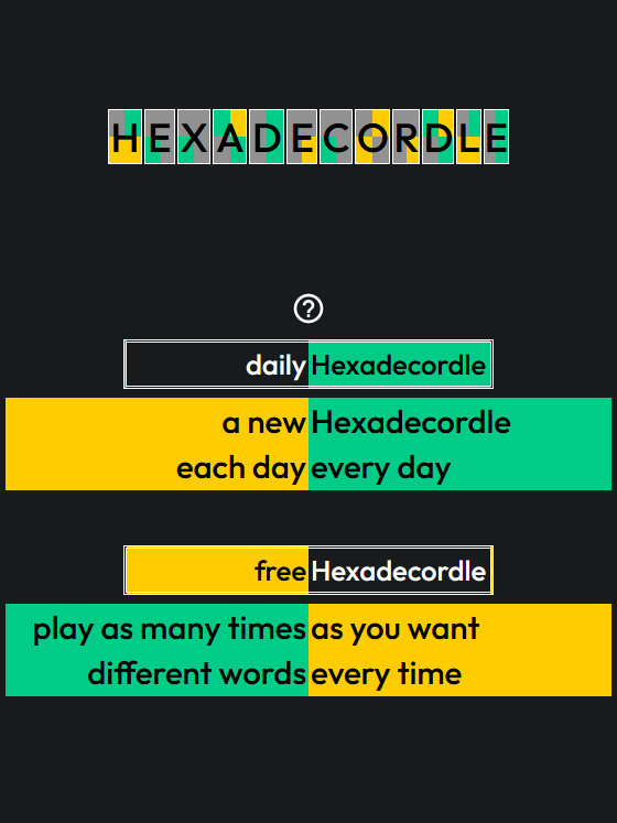 Game cover: Hexadecordle