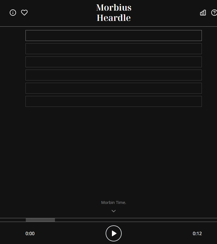 Game cover: Morbius Heardle
