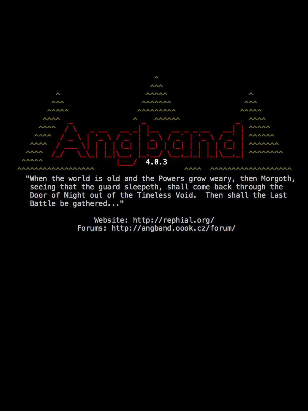 Game cover: Angband