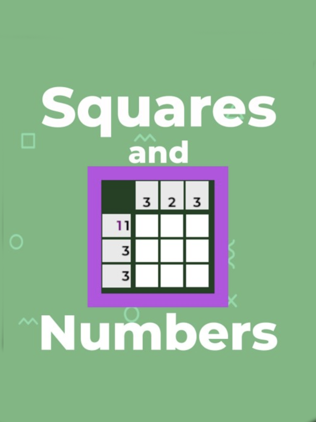 Game cover: Squares and Numbers