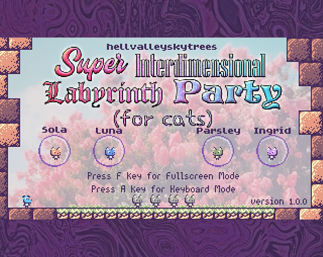 Game cover: Super Interdimensional Labyrinth Party (For Cats)