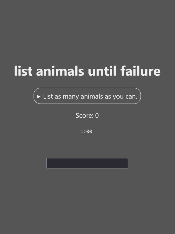 List Animals Until Failure