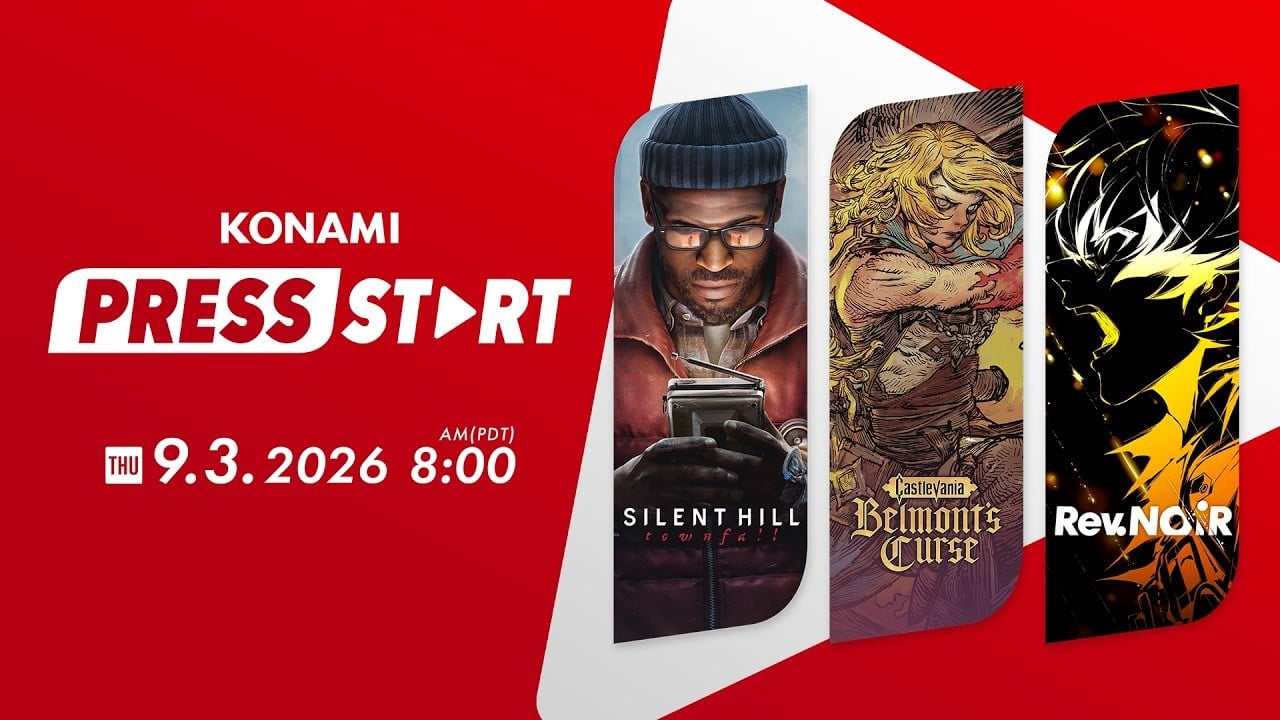 Konami Press Start: September 3, 2026 标志