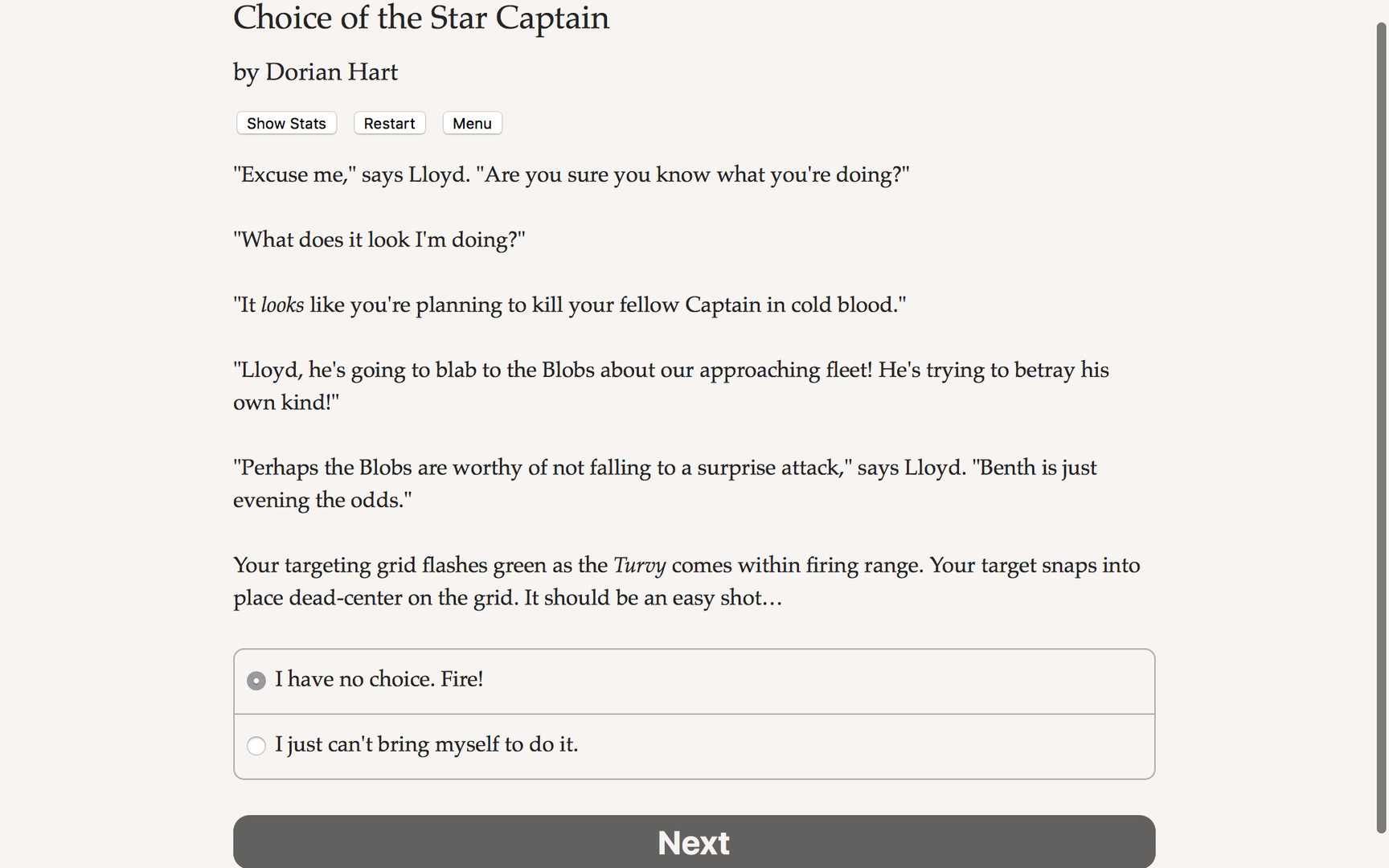 Choice of the Star Captain - Screenshot 2