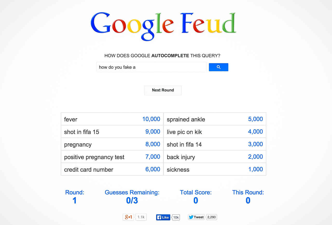 Google Feud: Play Google Autocomplete Like a Game of Family Feud