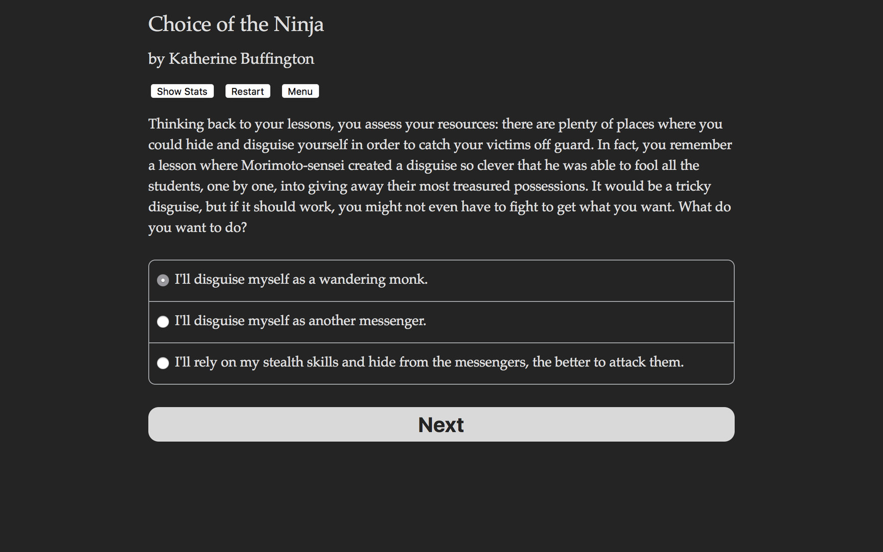 Choice of the Ninja - Screenshot 1