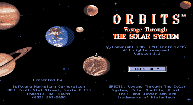 Game cover: Orbits: Voyage Through the Solar System