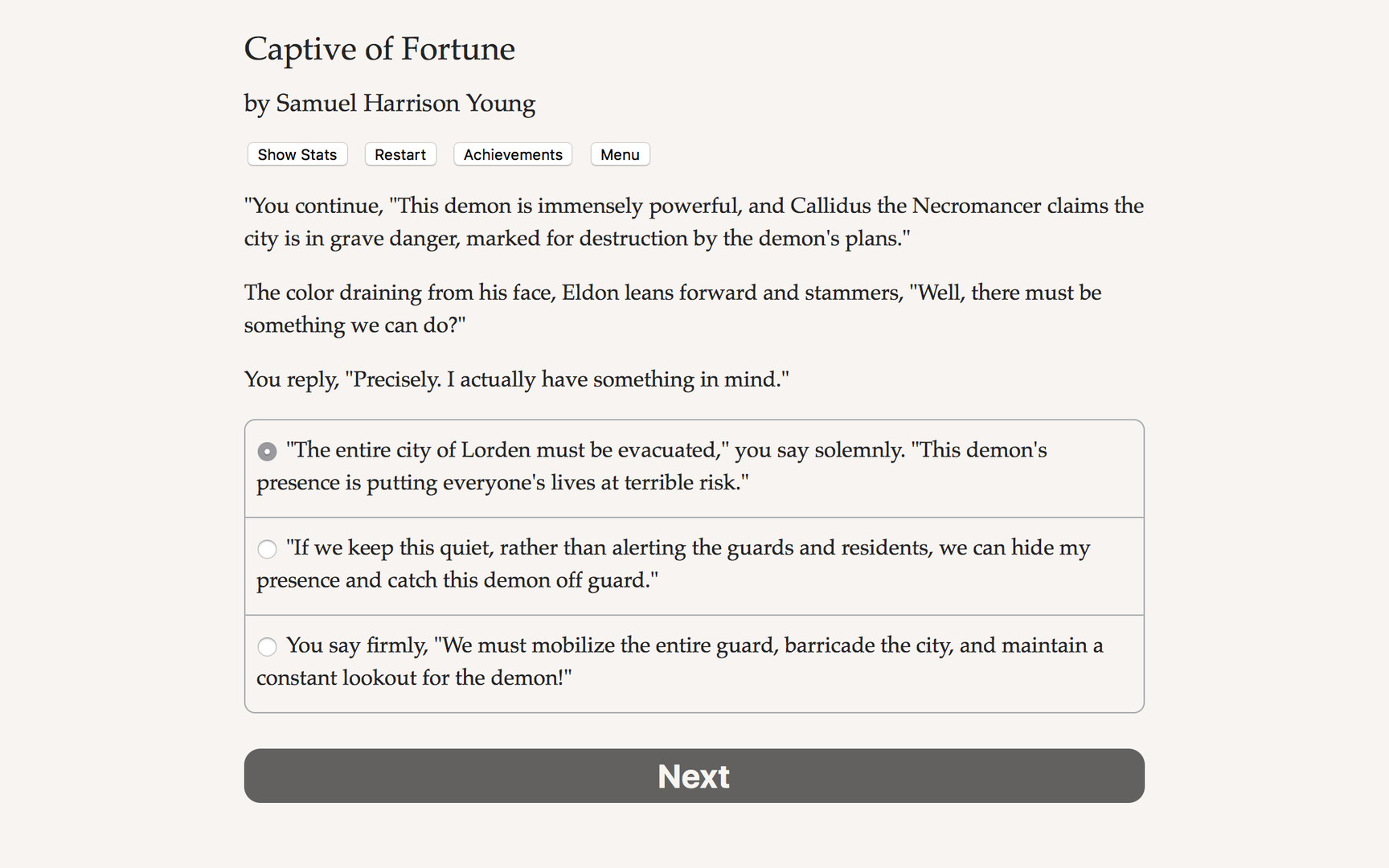 Captive of Fortune - Screenshot 1