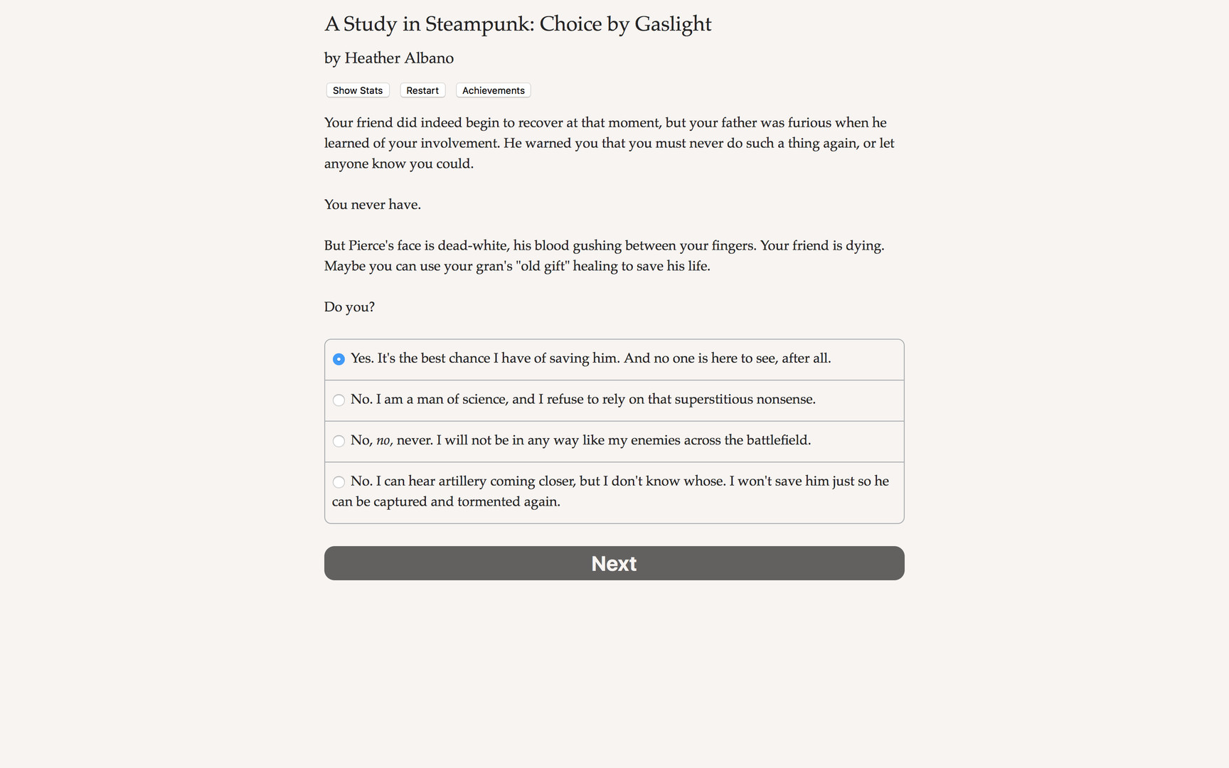 A Study in Steampunk: Choice by Gaslight - Screenshot 2