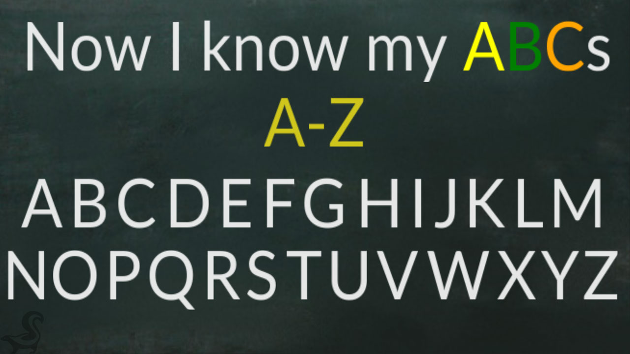 Now i know. Now i know my ABC. Now i know my ABCS. Now i know the ABC. Now i know my ABCS...(Epilogue).