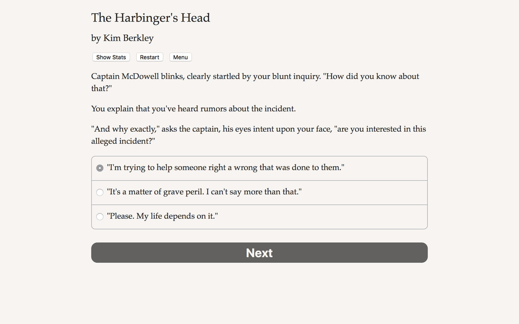 The Harbinger's Head - Screenshot 1