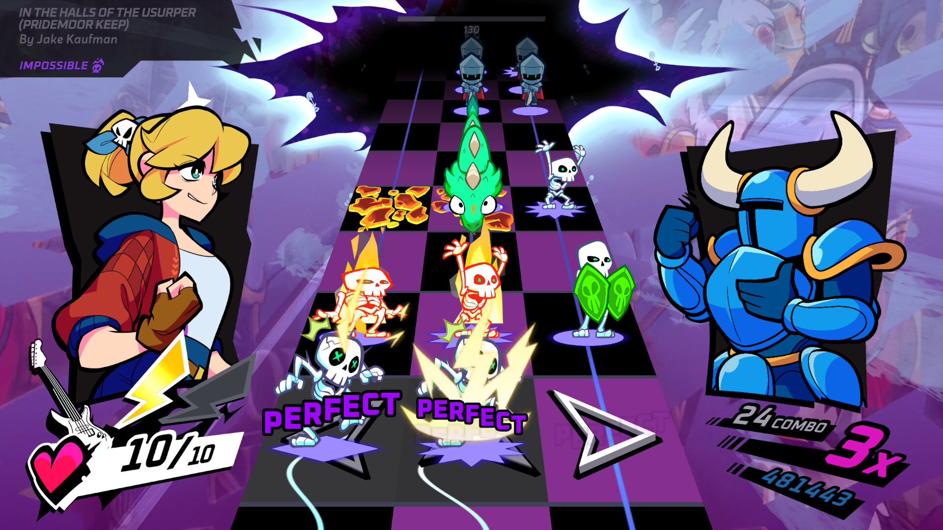 Rift of the NecroDancer: Shovel Knight - "In the Halls of the Usurper (Pridemoor Keep)" - Jake Kaufman - Screenshot 1