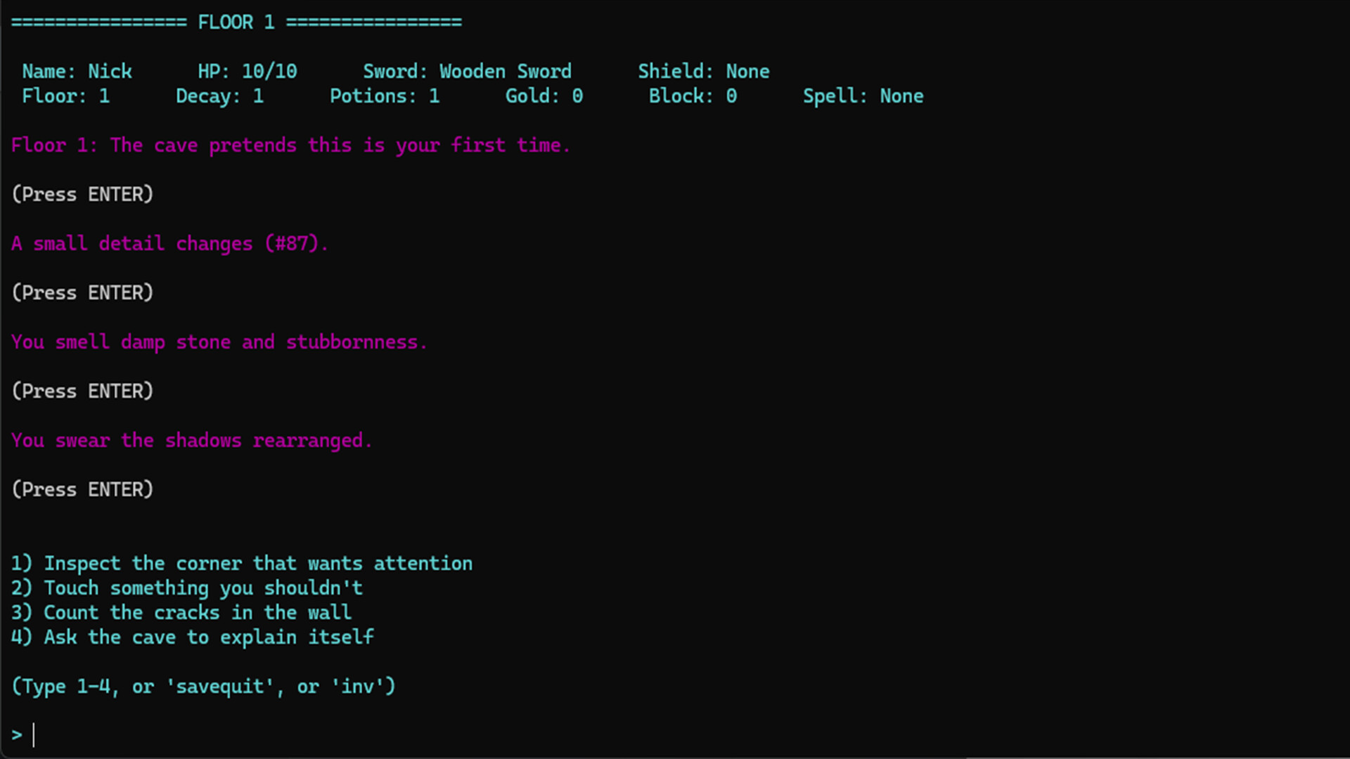 Nick's Text Adventure - Screenshot 8