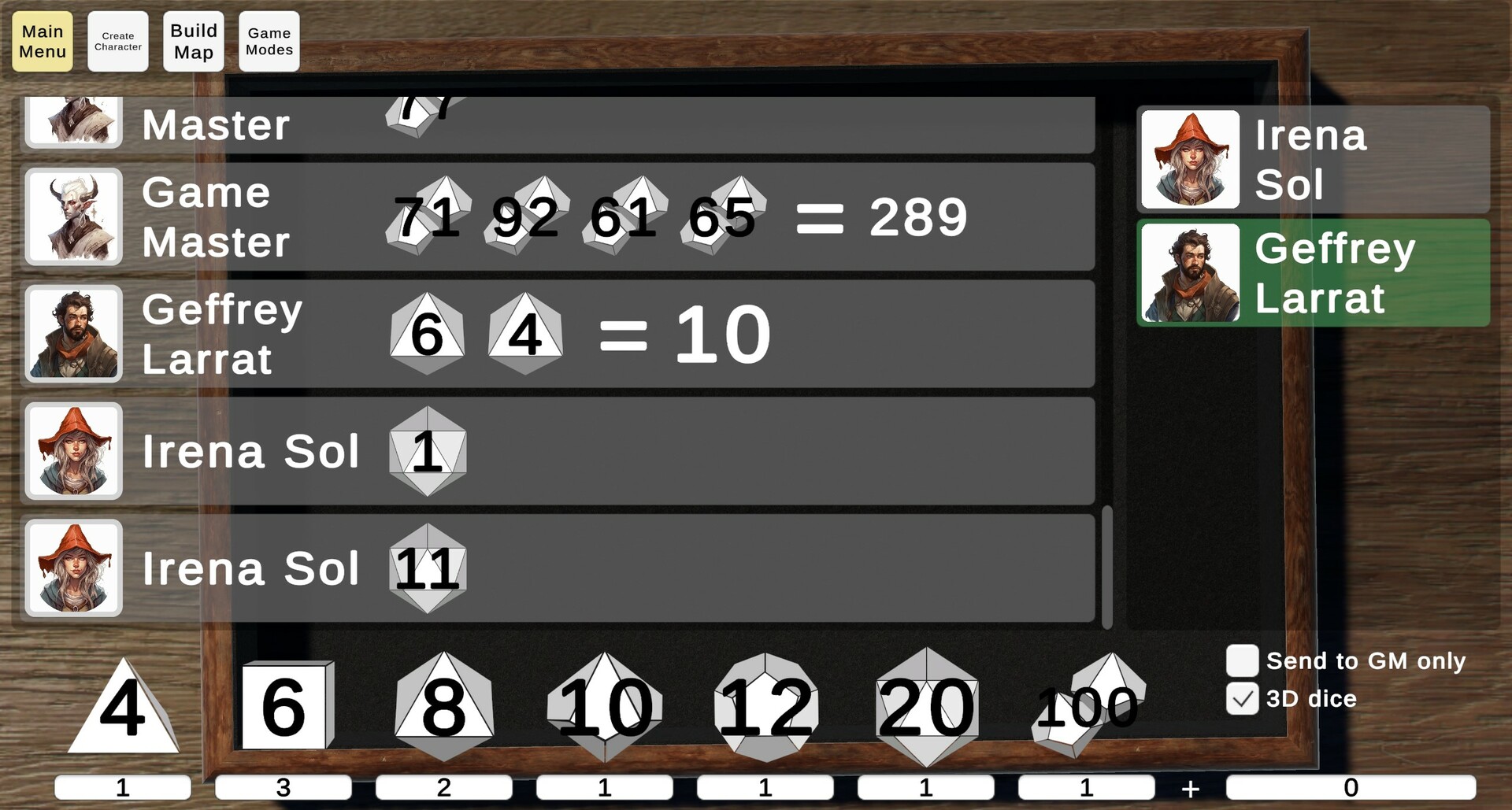 Roles & Dice - Screenshot 2