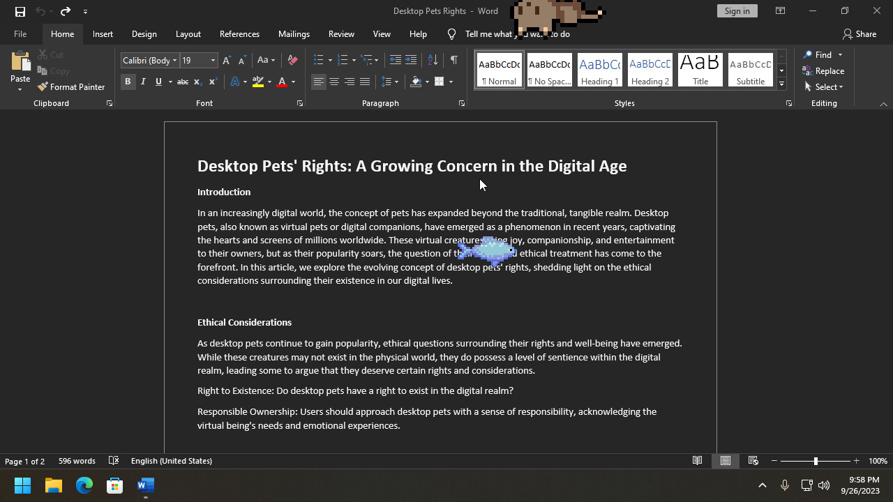 Desktop Pet Project - Screenshot 5