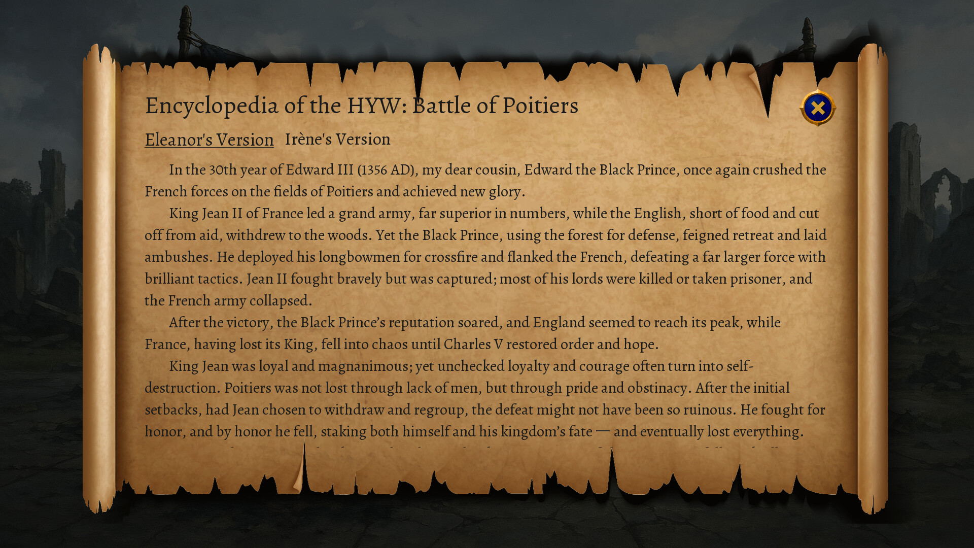 Fire & Crown: A Romantic Tale of the Hundred Years' War - Screenshot 1