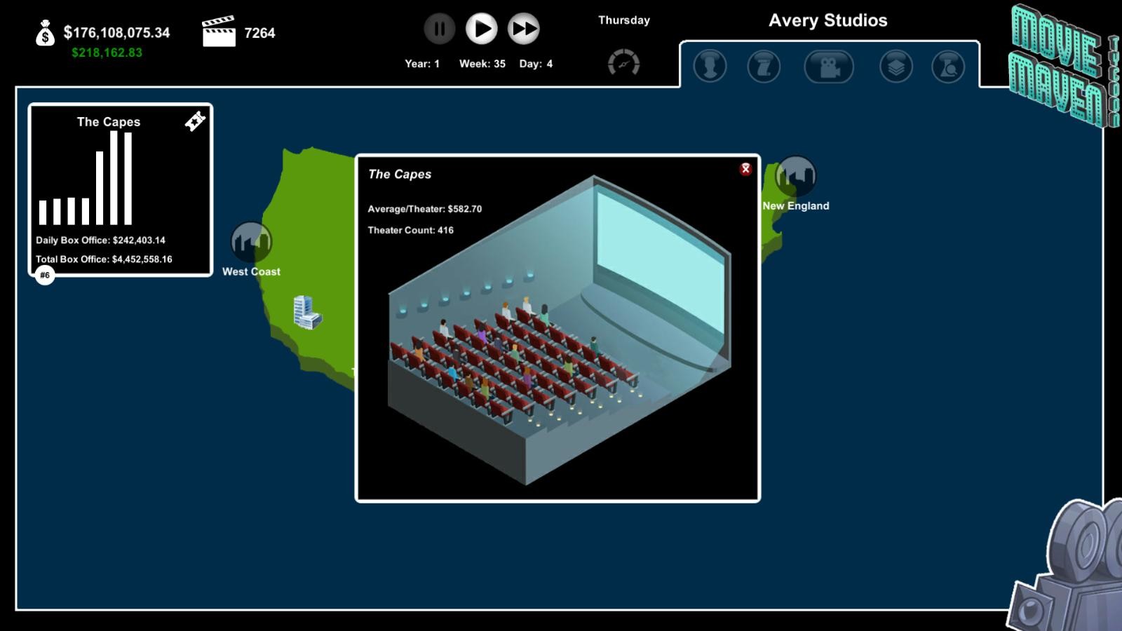 Movie Maven: A Tycoon Game - Screenshot 2
