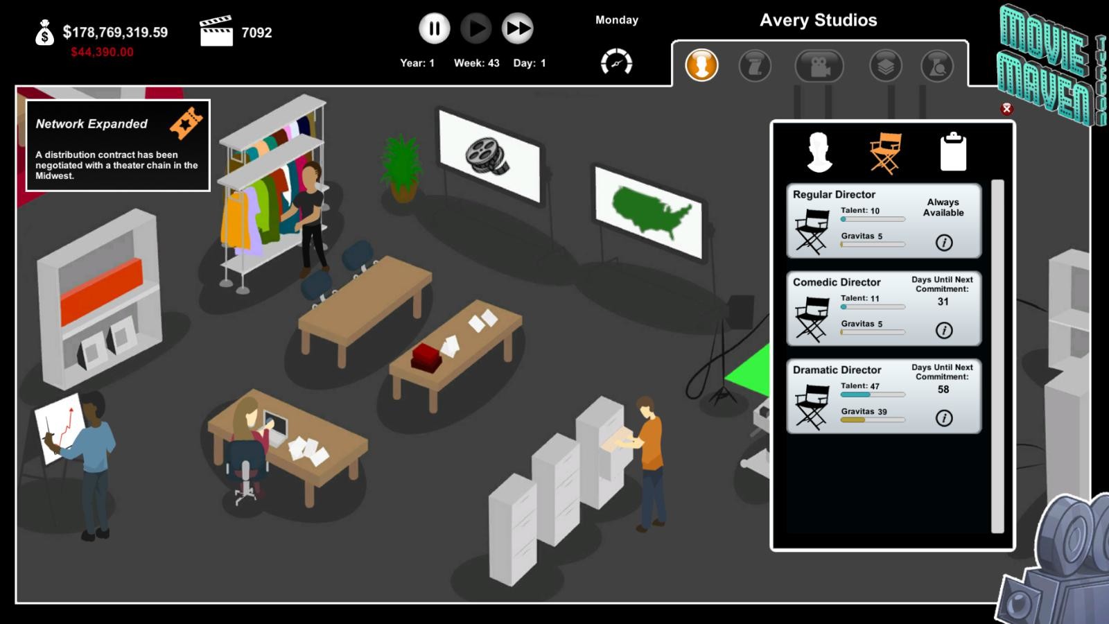 Movie Maven: A Tycoon Game - Screenshot 1