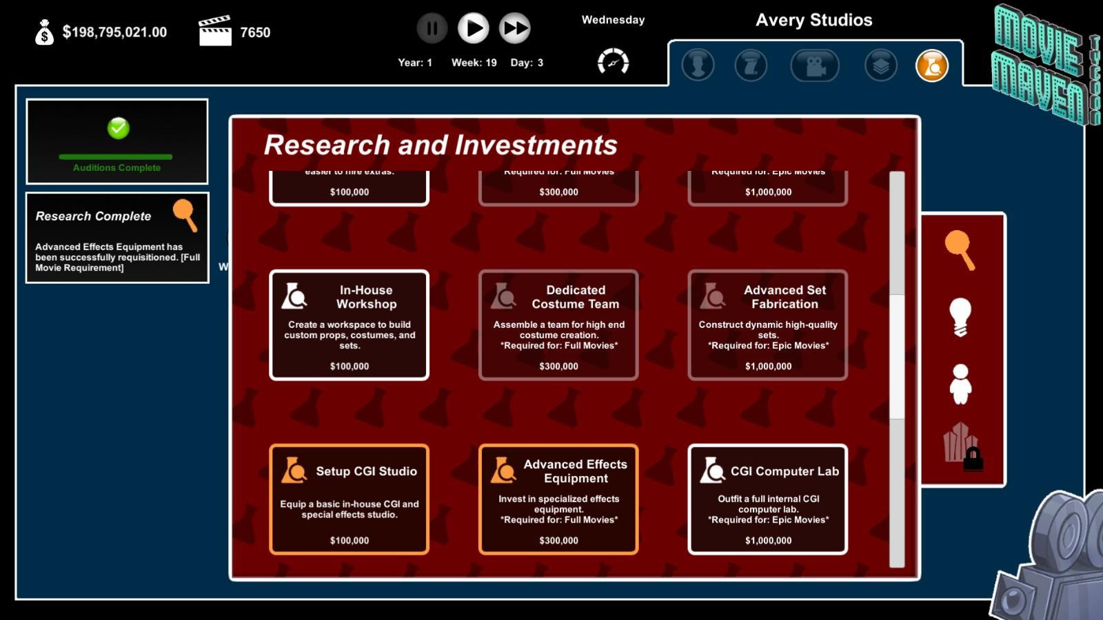 Movie Maven: A Tycoon Game - Screenshot 8