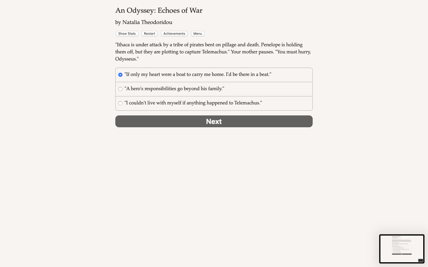 An Odyssey: Echoes of War - Screenshot 1