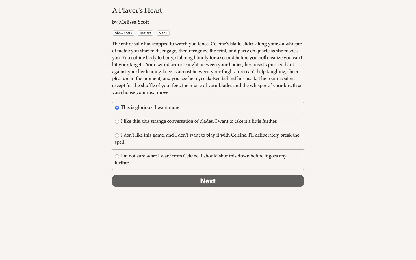 A Player's Heart - Screenshot 1