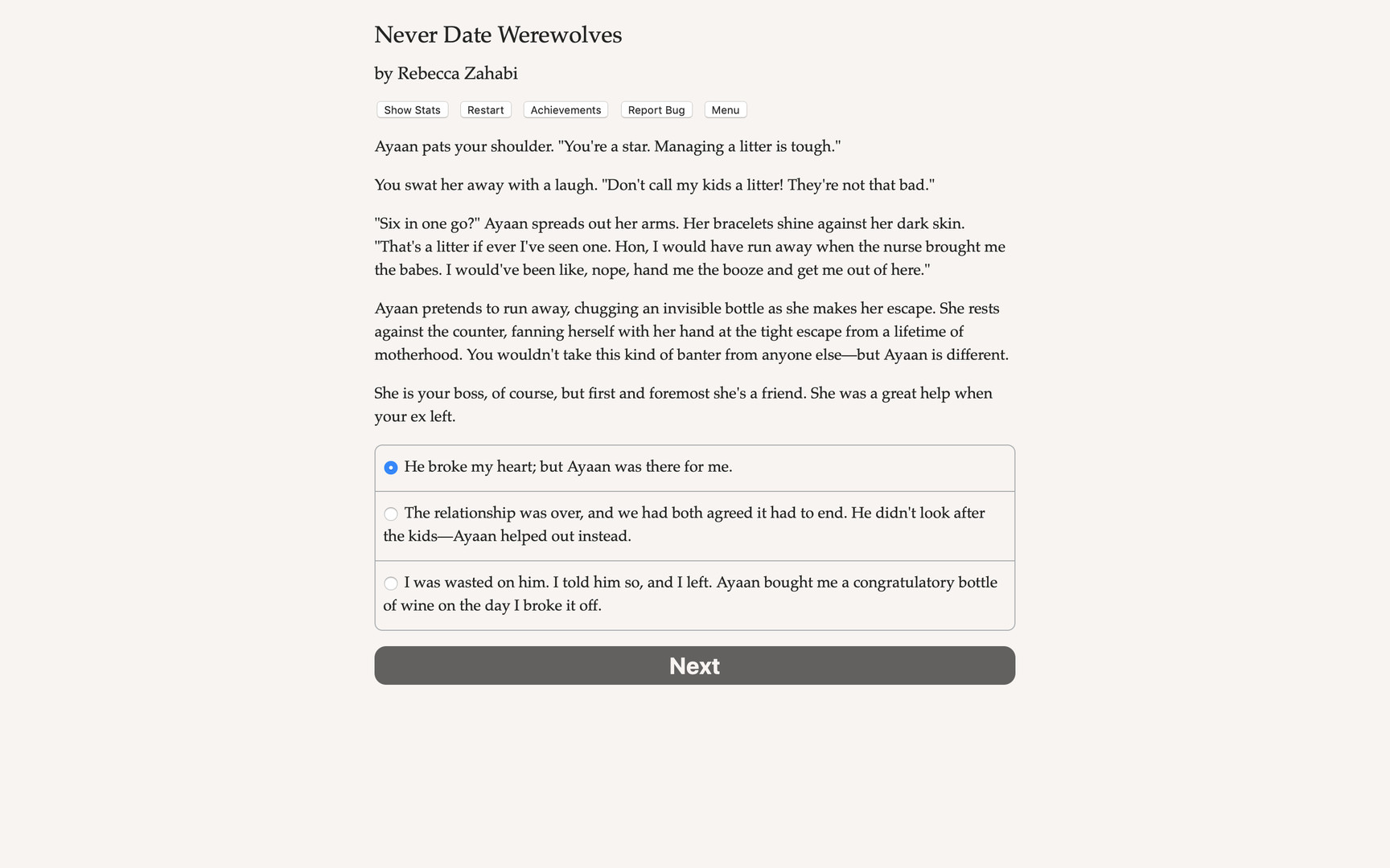 Never Date Werewolves - Screenshot 1