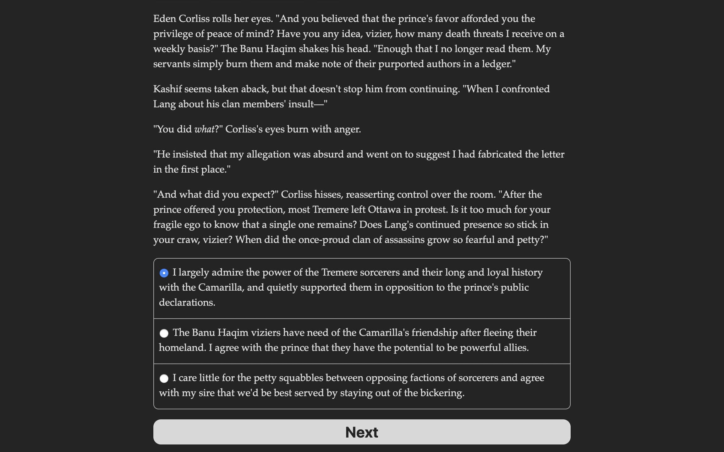 Vampire: The Masquerade - Parliament of Knives - Screenshot 1