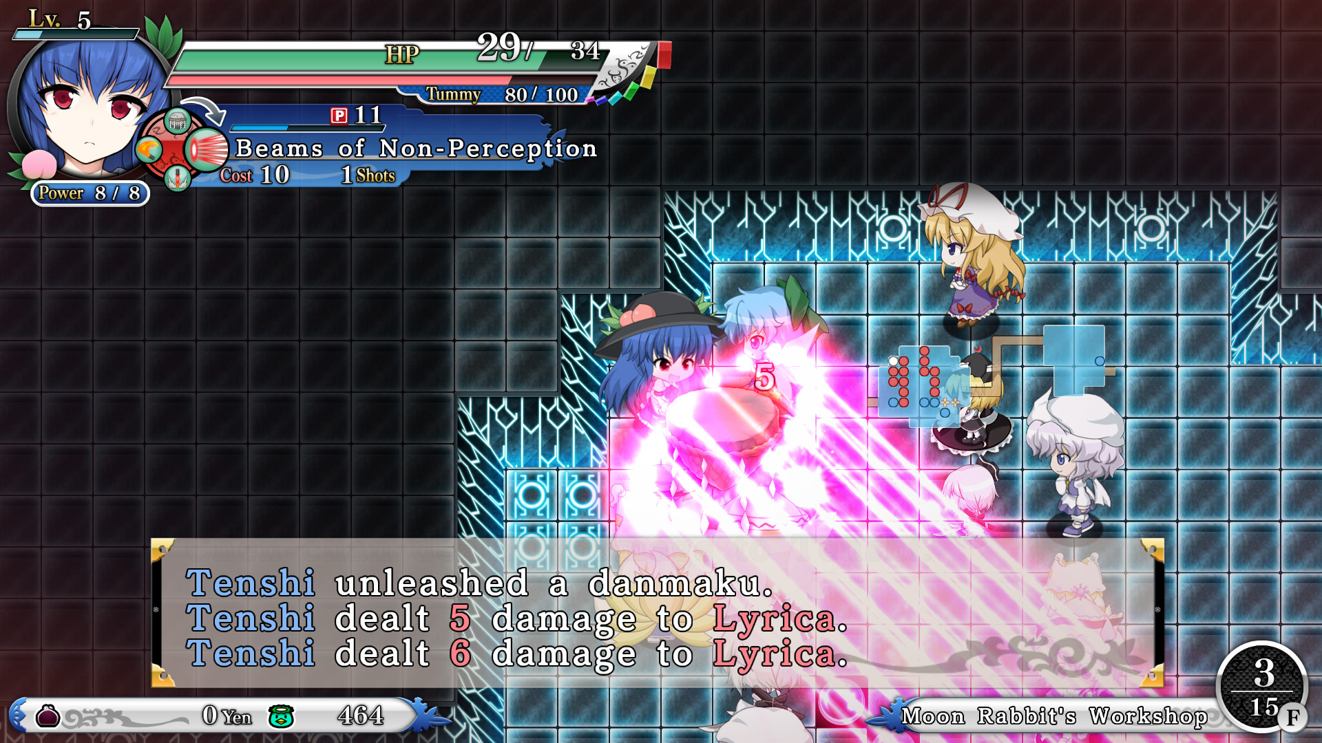 Touhou Genso Wanderer Reloaded: Tenshi Hinanawi - Screenshot 5