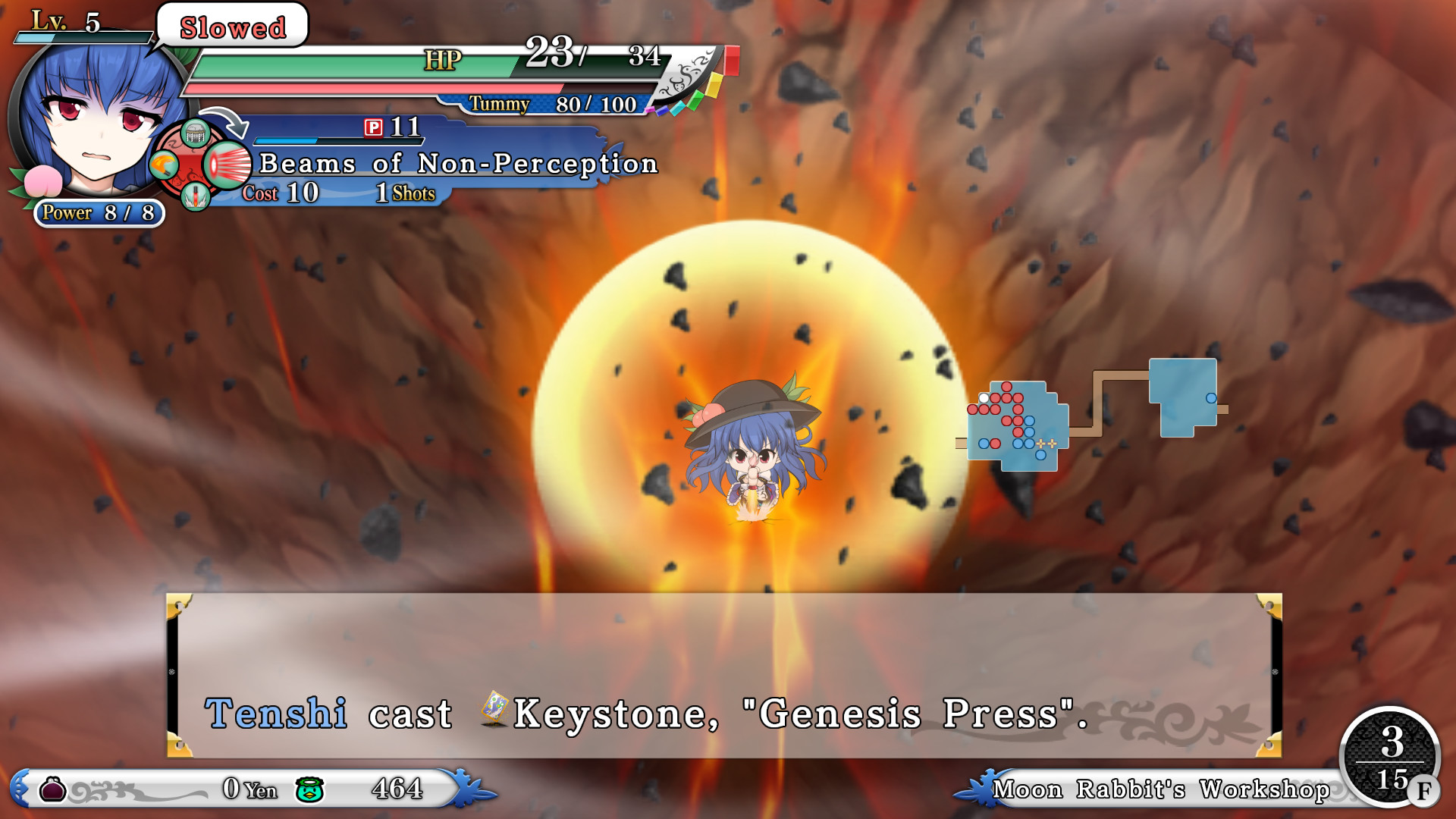 Touhou Genso Wanderer Reloaded: Tenshi Hinanawi - Screenshot 1