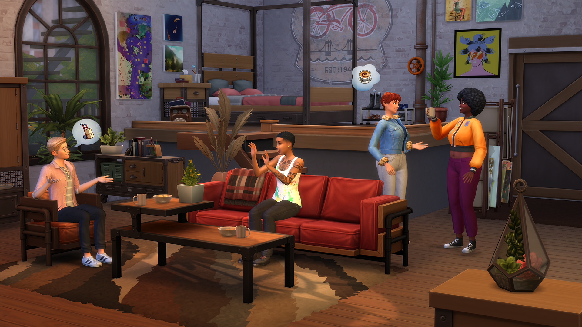 illustration de The Sims 4: Industrial Loft Kit