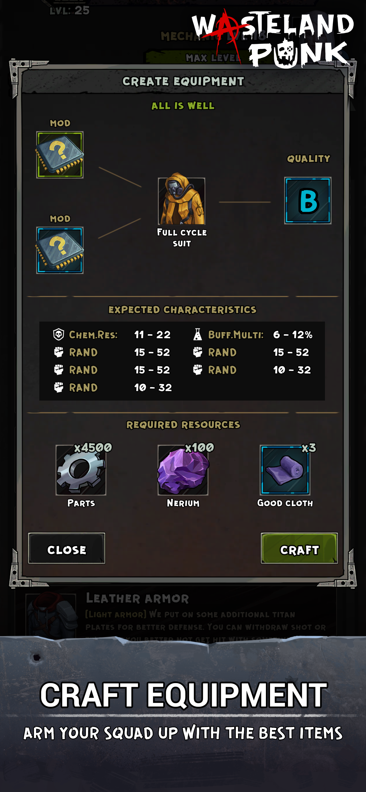 Wasteland Punk: Post Apocalypse RPG Survival Game - Screenshot 1