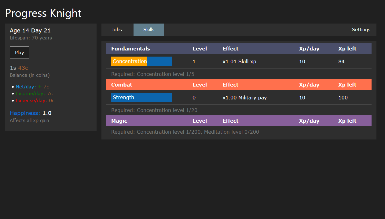 Progress Knight - Screenshot 2
