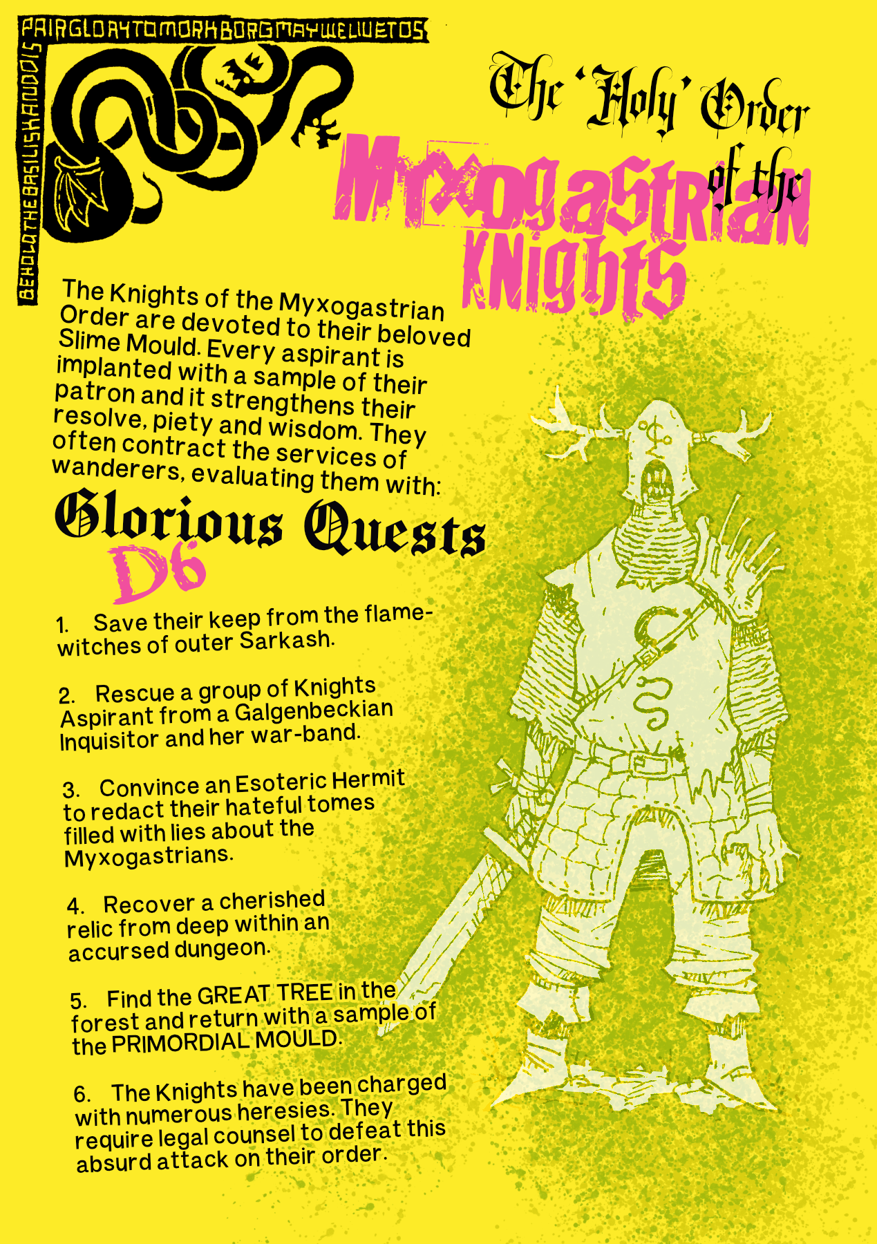 The Holy Order of the Myxogastrian Knights - Screenshot 1