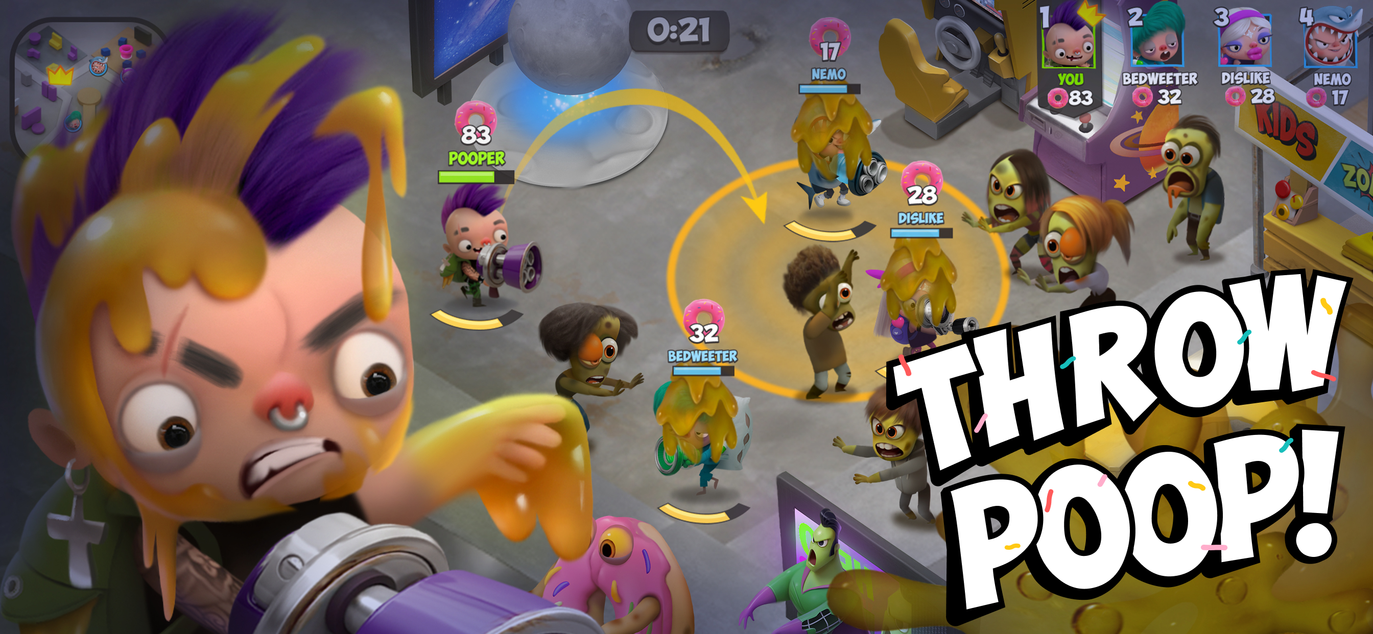 Kids vs Zombies: Donuts Brawl - Screenshot 1